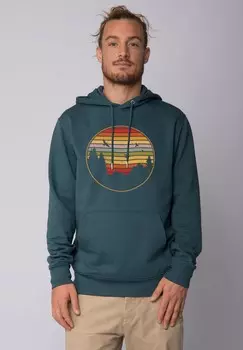 Толстовка с капюшоном SUNSET BERGE TANNEN watapparel, бирюзовый