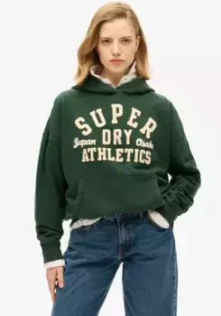 Толстовка с капюшоном Superdry "ATHLETIC APPLIQ OVERSIZE HOOD", зеленый