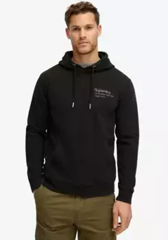 Толстовка с капюшоном Superdry "CORE LOGO CITY LOOSE HOOD", черный