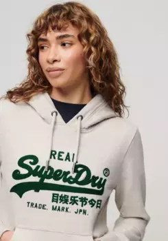 Толстовка с капюшоном Superdry "EMMBROIDERED VL GRAPHIC HOODIE", кремовый