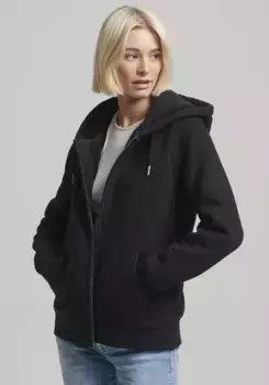 Толстовка с капюшоном Superdry "ESSENTIAL BORG LINED ZIPHOOD", черный