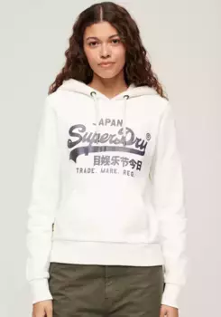 Толстовка с капюшоном Superdry "METALLIC VL GRAPHIC HOODIE", цвет Ecru