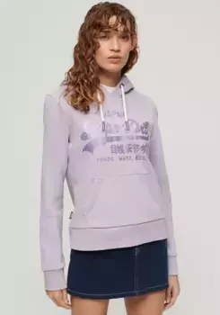 Толстовка с капюшоном Superdry "METALLIC VL GRAPHIC HOODIE", цвет Wisteria Purple