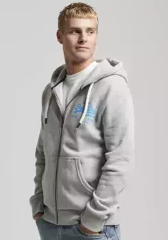 Толстовка с капюшоном Superdry "NEON VL ZIPHOOD", серый