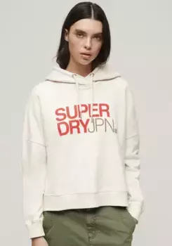 Толстовка с капюшоном Superdry "SPORTSWEAR LOGO BOXY HOOD", белый