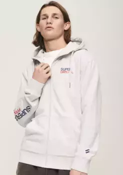 Толстовка с капюшоном Superdry "SPORTSWEAR LOGO LOOSE ZIP HOOD", цвет Cadet Grey Marl