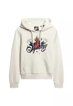 Толстовка с капюшоном Superdry Sweatshirt Tattoo, слоновая кость