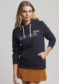 Толстовка с капюшоном Superdry "VINTAGE RETRO RAINBOW HOOD", цвет Eclipse Navy