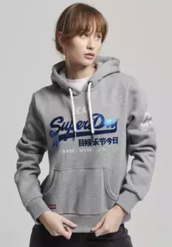 Толстовка с капюшоном Superdry "VINTAGE VL ATHLETIC HOOD", серый