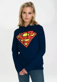 Толстовка с капюшоном SUPERMAN-LOGO LOGOSHIRT, темно-синий
