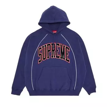 Толстовка с капюшоном Supreme Boxy Piping Arc, Washed Navy