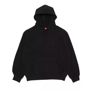 Толстовка с капюшоном Supreme из атласа и аппликацией, цвет Черный