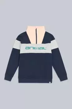 Толстовка с капюшоном Tamsyn из органического хлопка на молнии на четверть Animal, синий