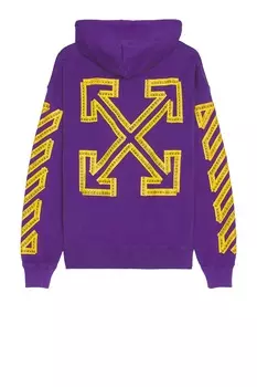 Толстовка с капюшоном Tape arrow skate от Off-White, deep blue & citrus