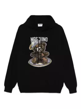 Толстовка с капюшоном Teddy Bear-intarsia Moschino, черный