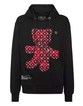 Толстовка с капюшоном Teddy Bear Philipp Plein, цвет Black / Red