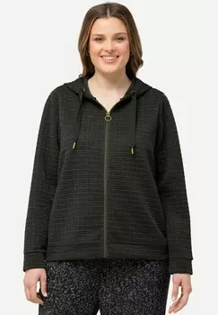 Толстовка с капюшоном TEXTURED Ulla Popken, серый