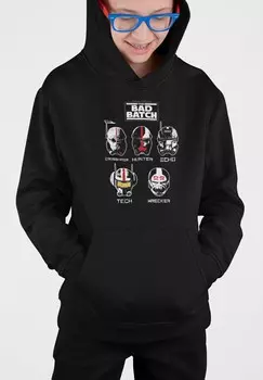Толстовка с капюшоном THE BAD BATCH HELMET GROUP Star Wars, черный
