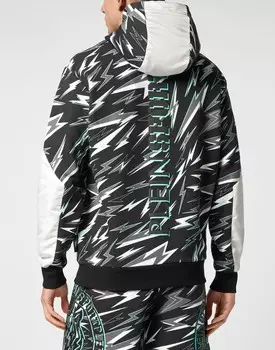 Толстовка с капюшоном Тигр Plein Sport, цвет Black/Mint Green