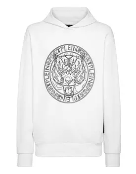 Толстовка с капюшоном Тигр Plein Sport, цвет White / Black