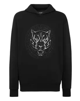 Толстовка с капюшоном Тигр Plein Sport, цвет Black / Black