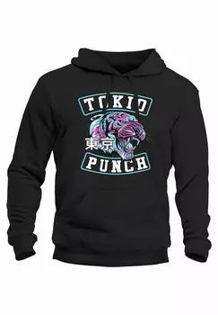 Толстовка с капюшоном TOKIO PUNCH SCHRIFTZUG TIGERKOPF PRINT TATTOO STYL Neverless, черный металлик