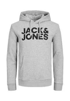 Толстовка с капюшоном / толстовка с капюшоном Jack & Jones, серый