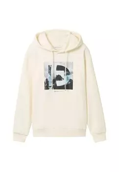 Толстовка с капюшоном TOM TAILOR DENIM, белый