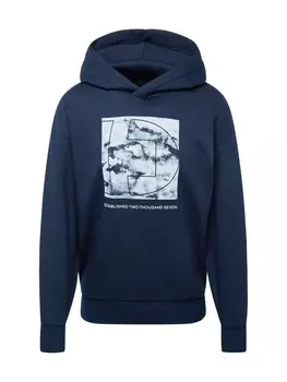 Толстовка с капюшоном TOM TAILOR DENIM Sweatshirt, темно-синий/светло-синий