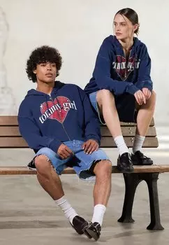 Толстовка с капюшоном TOMMY GIRL FULL ZIP HOODIE Tommy Jeans, темно-синий