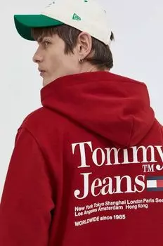 Толстовка с капюшоном Tommy Jeans, бордовый