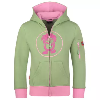Толстовка с капюшоном Trollkids Kids Sortland, цвет Pistachio Green/Mallow Pink