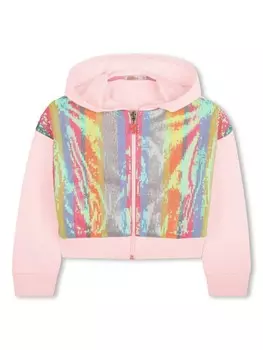 Толстовка с капюшоном, украшенная пайетками Billieblush, розовый