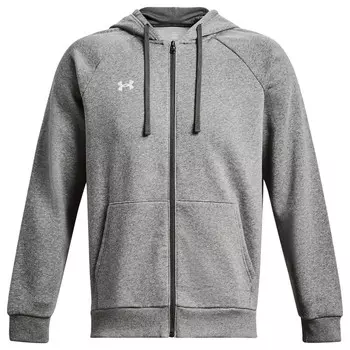 Толстовка с капюшоном Under Armour Rival Fleece Full Zip, цвет Castlerock Light Heather/White