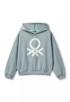 Толстовка с капюшоном United Colors of Benetton, серый