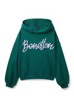 Толстовка с капюшоном United Colors of Benetton, зеленый