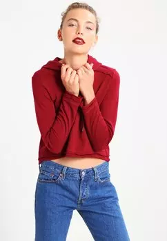 Толстовка с капюшоном Urban Classics Cropped Terry Hoody, темно-красный