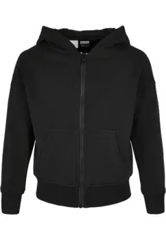 Толстовка с капюшоном URBAN CLASSICS " Urban Classics Women's Girls Organic Terry Zip Hoody", черный