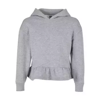 Толстовка с капюшоном URBAN CLASSICS " Urban Classics Women's Girls Organic Flounced Hoody", серый
