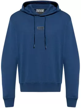 Толстовка с капюшоном Versace Jeans Couture с логотипом, синий