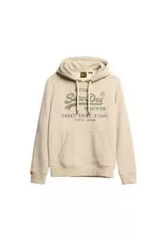 Толстовка с капюшоном - vl heritage свободный капюшон с логотипом монохромный Superdry., бежевый