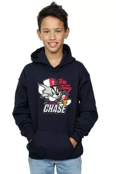 Толстовка с капюшоном в погоне за котами и мышами Tom & Jerry, темно-синий