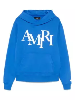 Толстовка с капюшоном в шахматном стиле AMIRI, синий