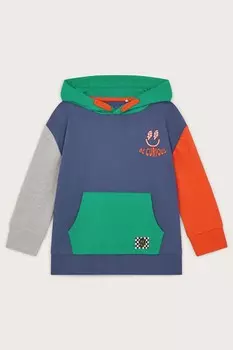 Толстовка с капюшоном в стиле колор блок с надписью «Be Curious» Monsoon, синий