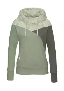Толстовка с капюшоном в стиле Ragwear "CHELLI", с узором колор-блок, зеленый