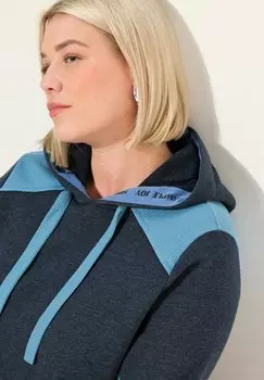 Толстовка с капюшоном WAFFLE CONTRAST COLOR Ulla Popken, темно-синий