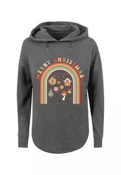 Толстовка с капюшоном WEIHNACHTEN MERRY CHRISTMAS COZY VIBES F4NT4STIC, темно-серый