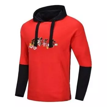 Толстовка с капюшоном x disney crossover casual свободная толстовка с капюшоном Li-Ning, красный
