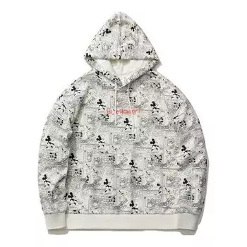 Толстовка с капюшоном x disney crossover Микки Маус полный принт пуловер с капюшоном Li-Ning, белый