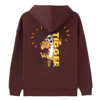 Толстовка с капюшоном x disney crossover series повседневный свободный свитер Li-Ning, коричневый